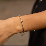 Diamond, Multi-Stone, Platinum, and 14k Gold Line Bracelet
