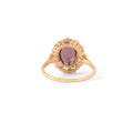 Victorian Spinel and Old Mine Cut Diamond Cluster 14k Gold Ring