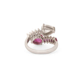 Ruby and Diamond Crossover 18k Gold Ring