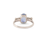 Art Deco Sapphire and Baguette Diamond Platinum Ring