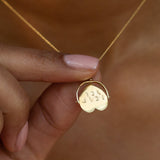 English "I LOVE YOU" Heart Spinner 9k Gold Charm