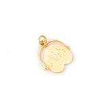 English "I LOVE YOU" Heart Spinner 9k Gold Charm