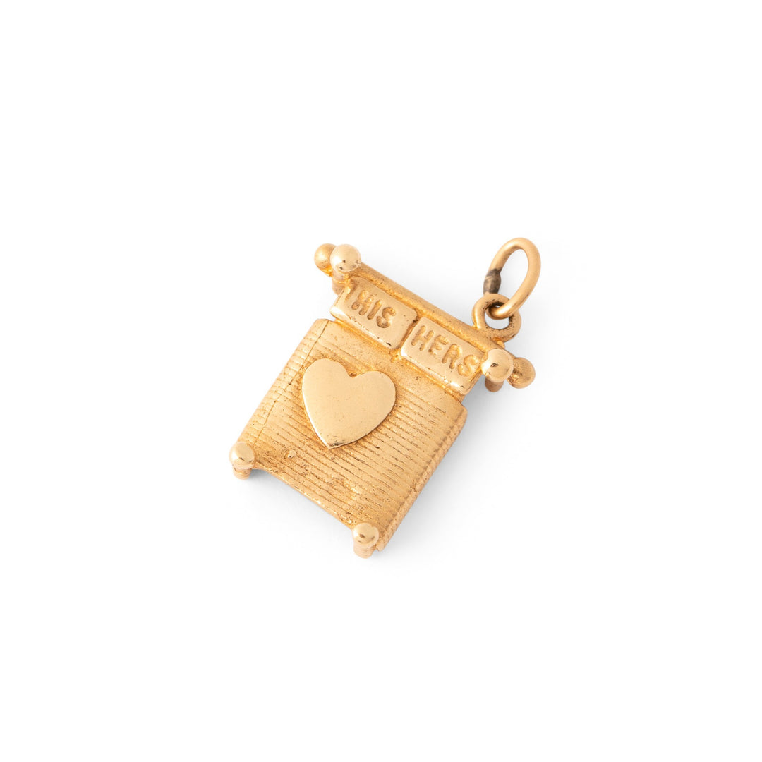 His and Her's 10k Gold Bed Charm