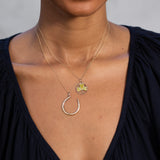 English 9K Gold and Agate Clover Charm