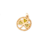 English 9K Gold and Agate Clover Charm