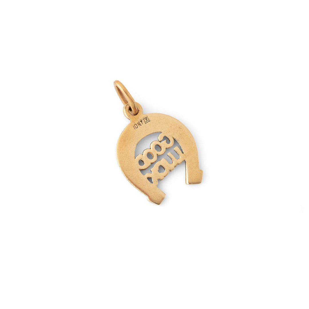 "Good Luck" Horseshoe 10K Gold Charm