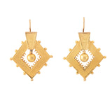 Victorian Etruscan Revival 14k Gold Drop Earrings