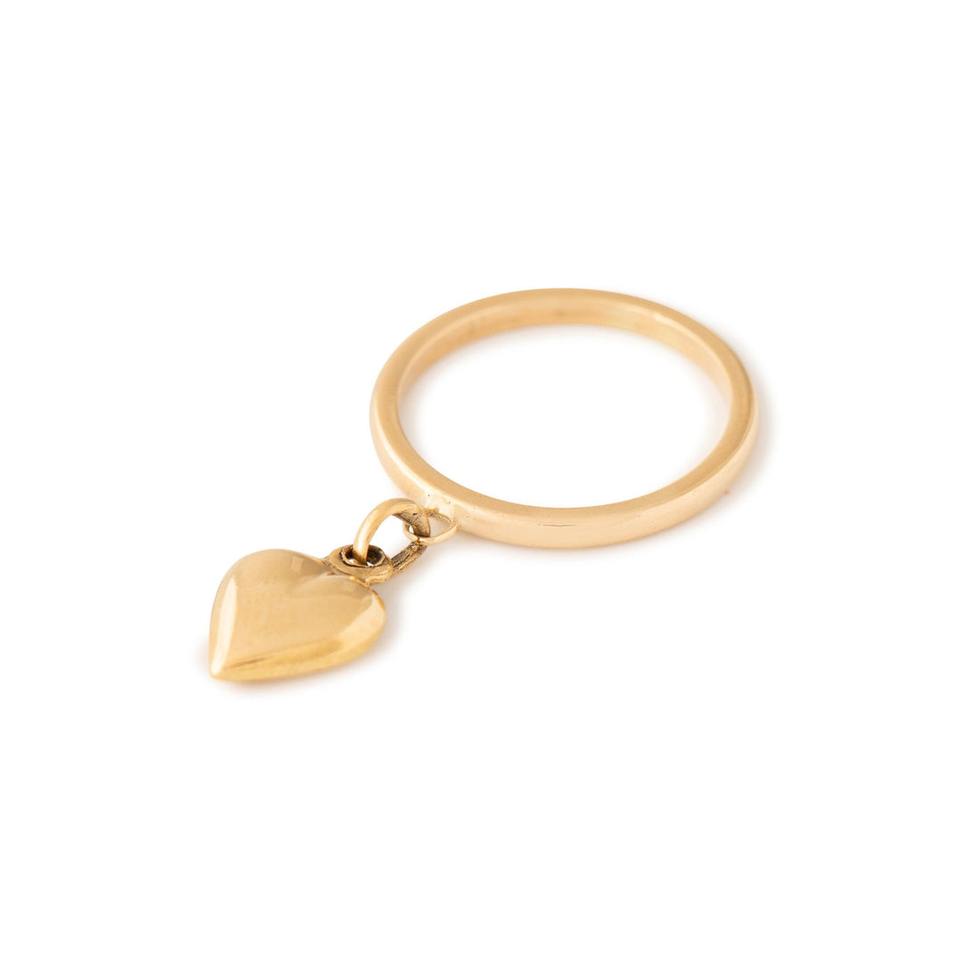 Heart 14k Gold Charm Ring