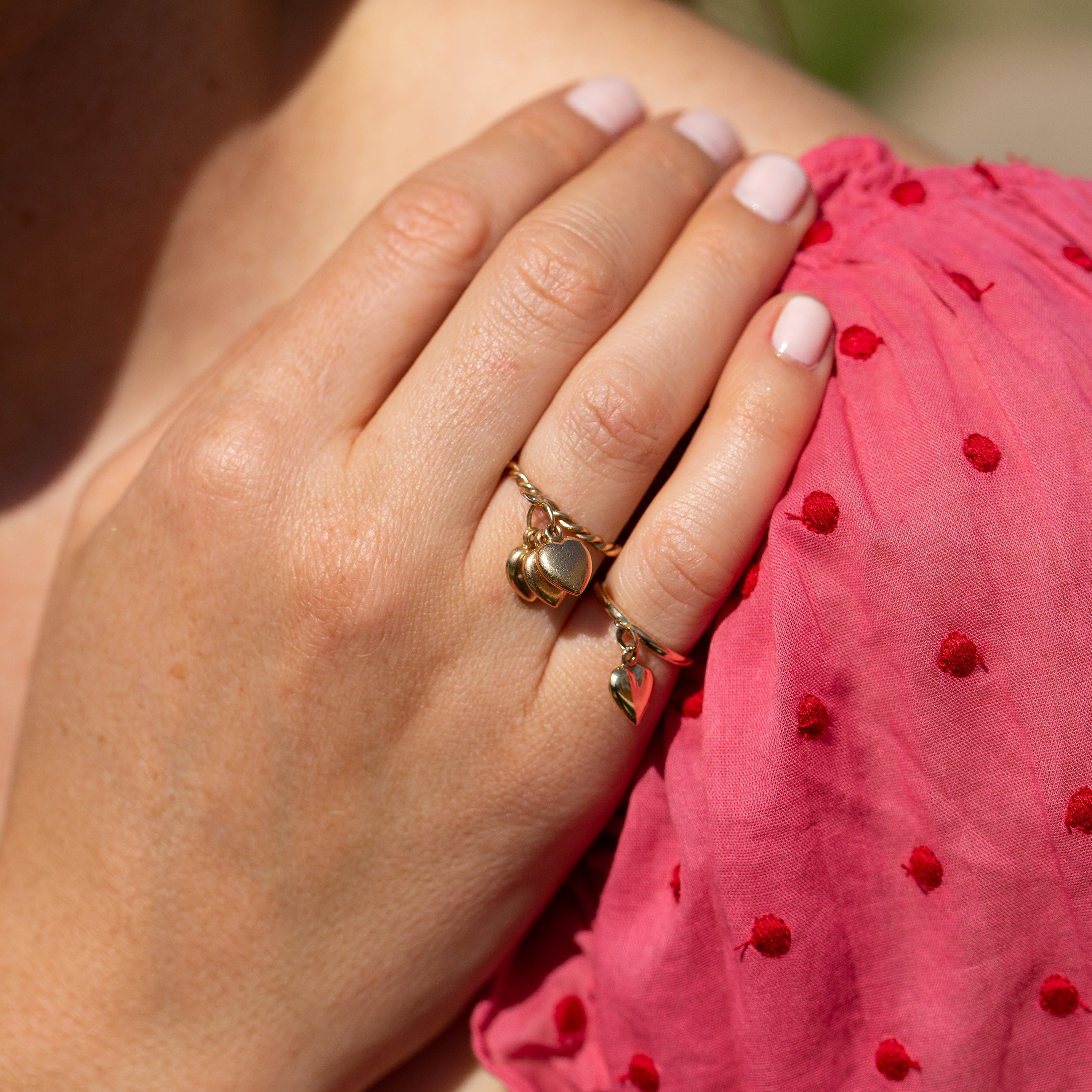 Heart 14k Gold Charm Ring