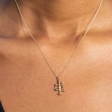 Libra and Star 14k Gold Zodiac Charm