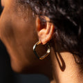 Square 14k Gold Hoops Earrings