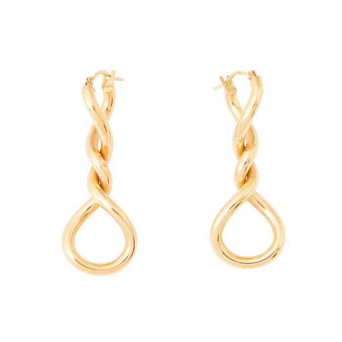 Italian 14k Gold Swirl Drop Earrings