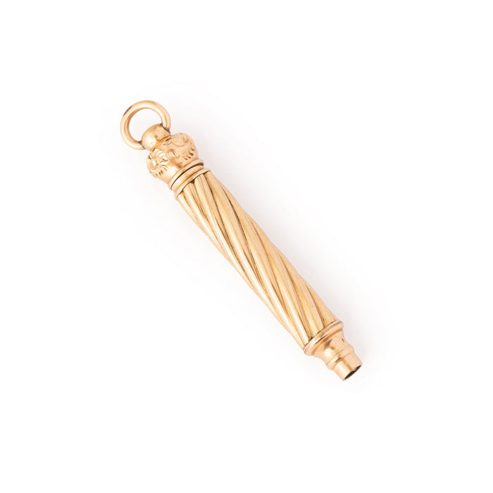 Victorian 12k Gold Retractable Pencil Pendant Necklace