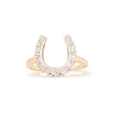 Diamond Horseshoe and 14k Gold Ring