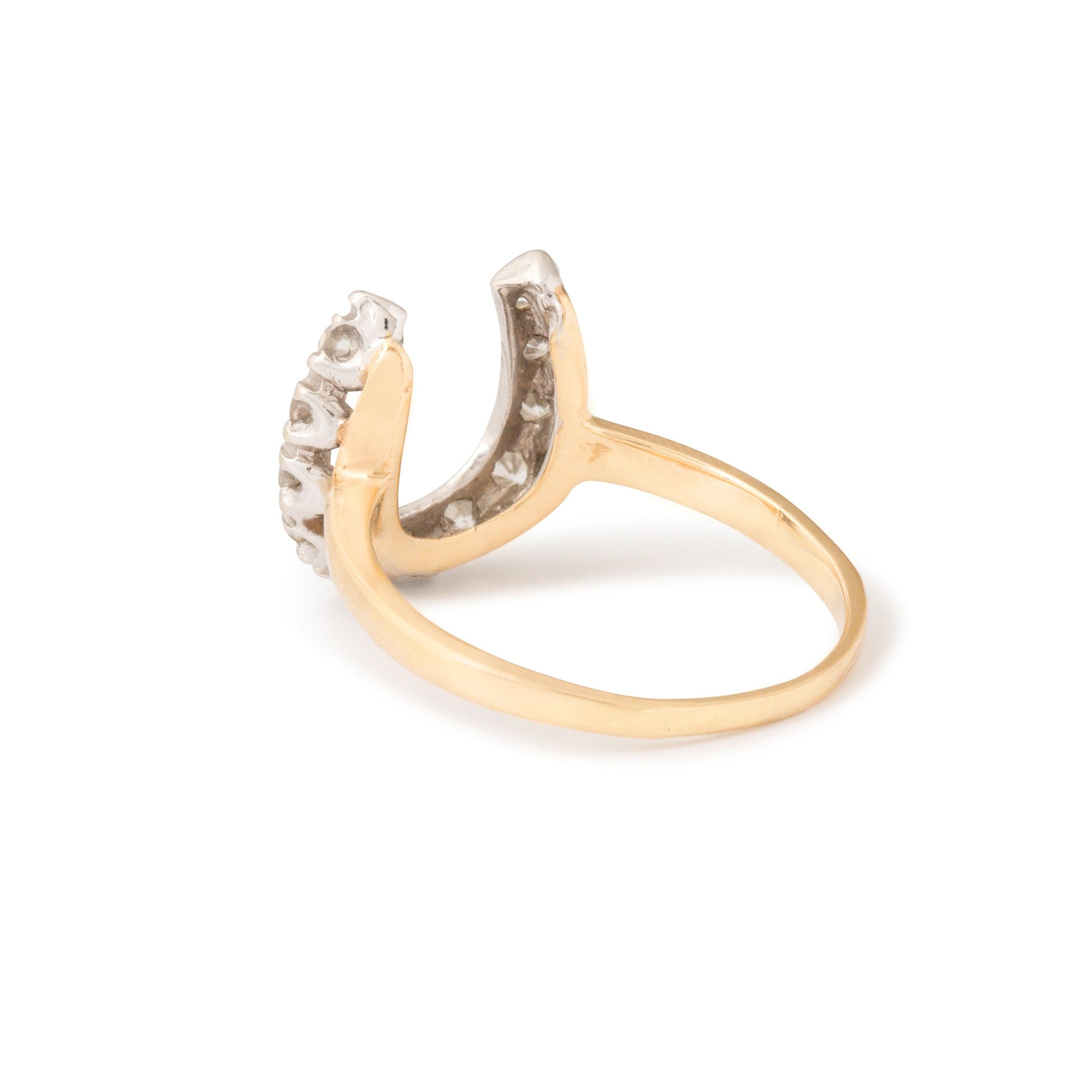 Diamond Horseshoe and 14k Gold Ring