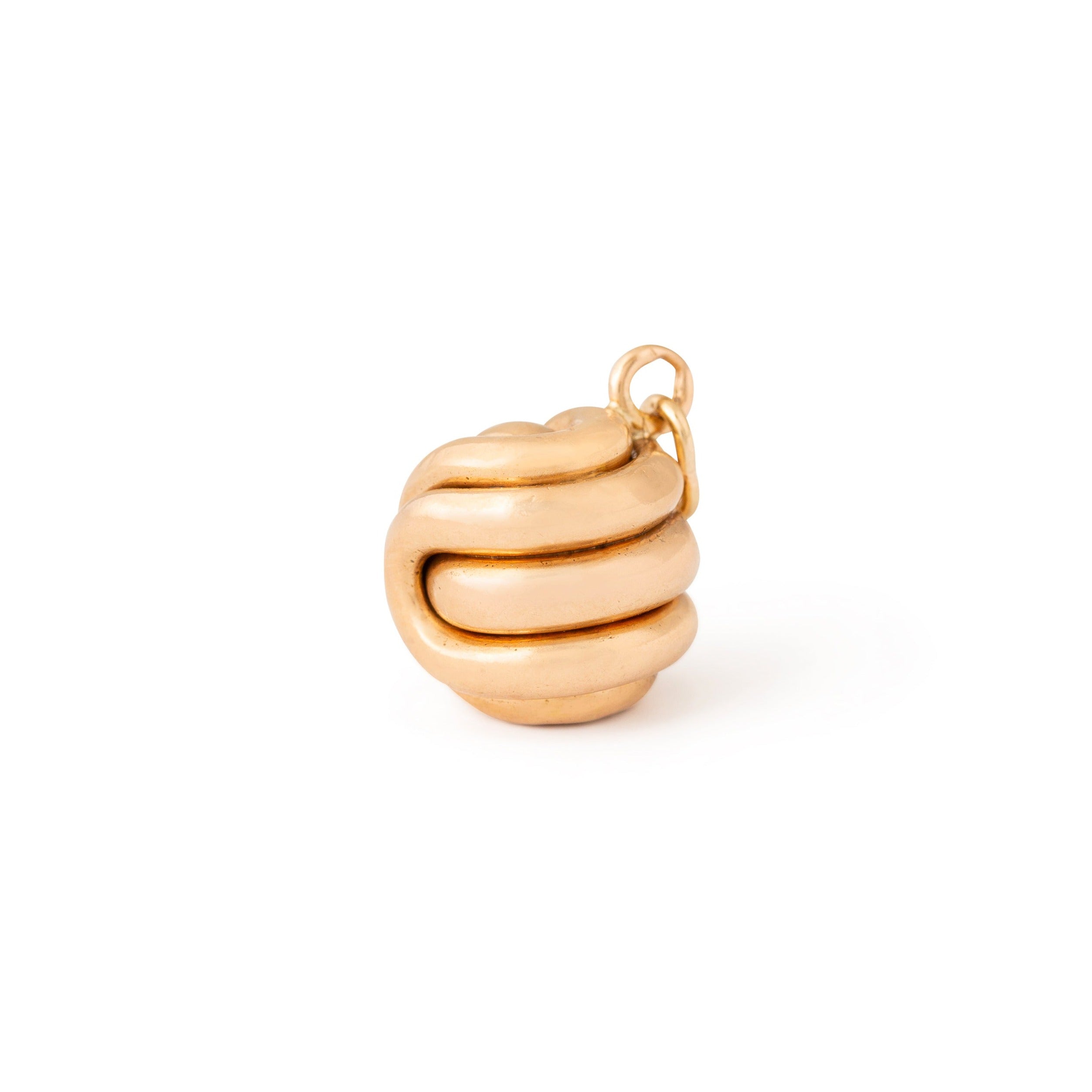 Victorian 14k Rose Gold Knotted Ball Charm