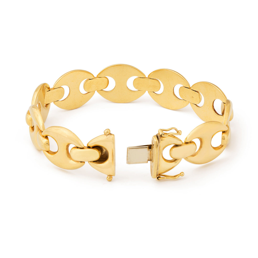 Buy 18K Yellow Gold Bracelet Anchor Link Bracelet Dainty Gold Bracelet  Italian Gold Bracelet for Men and for Women Italian Gold Design Online in  India - Etsy