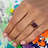 Garnet and 18k Gold Ring
