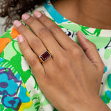 Garnet and 18k Gold Ring