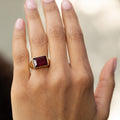 Garnet and 18k Gold Ring