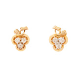 Victorian Diamond and 14k Gold Clover Earrings