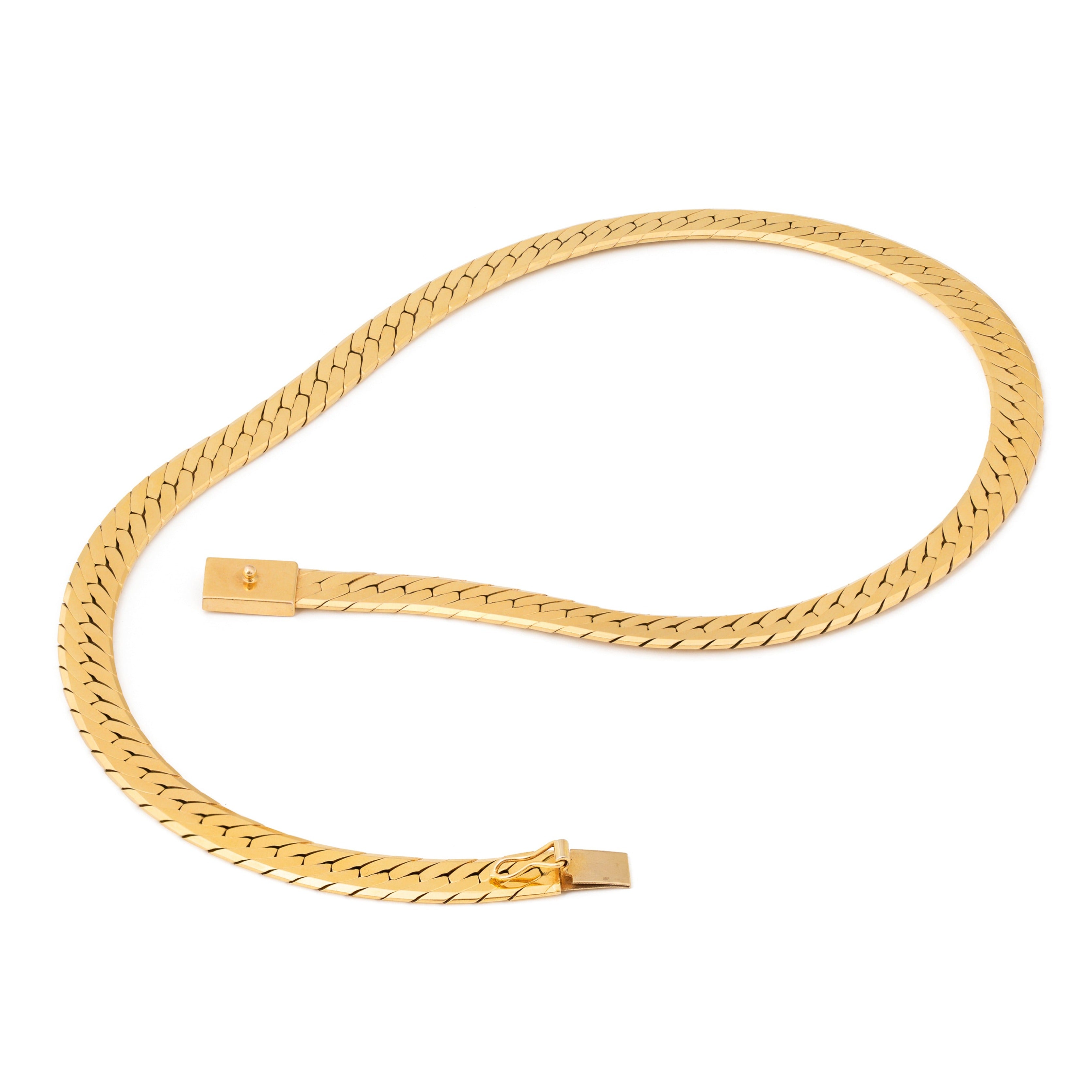 Herringbone 14k Gold Chain Necklace