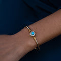 Victorian Turquoise, Diamond, and 14k Gold Bangle Bracelet