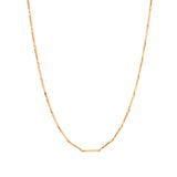 Bar Link 14k Rose Gold Choker 14" Chain Necklace
