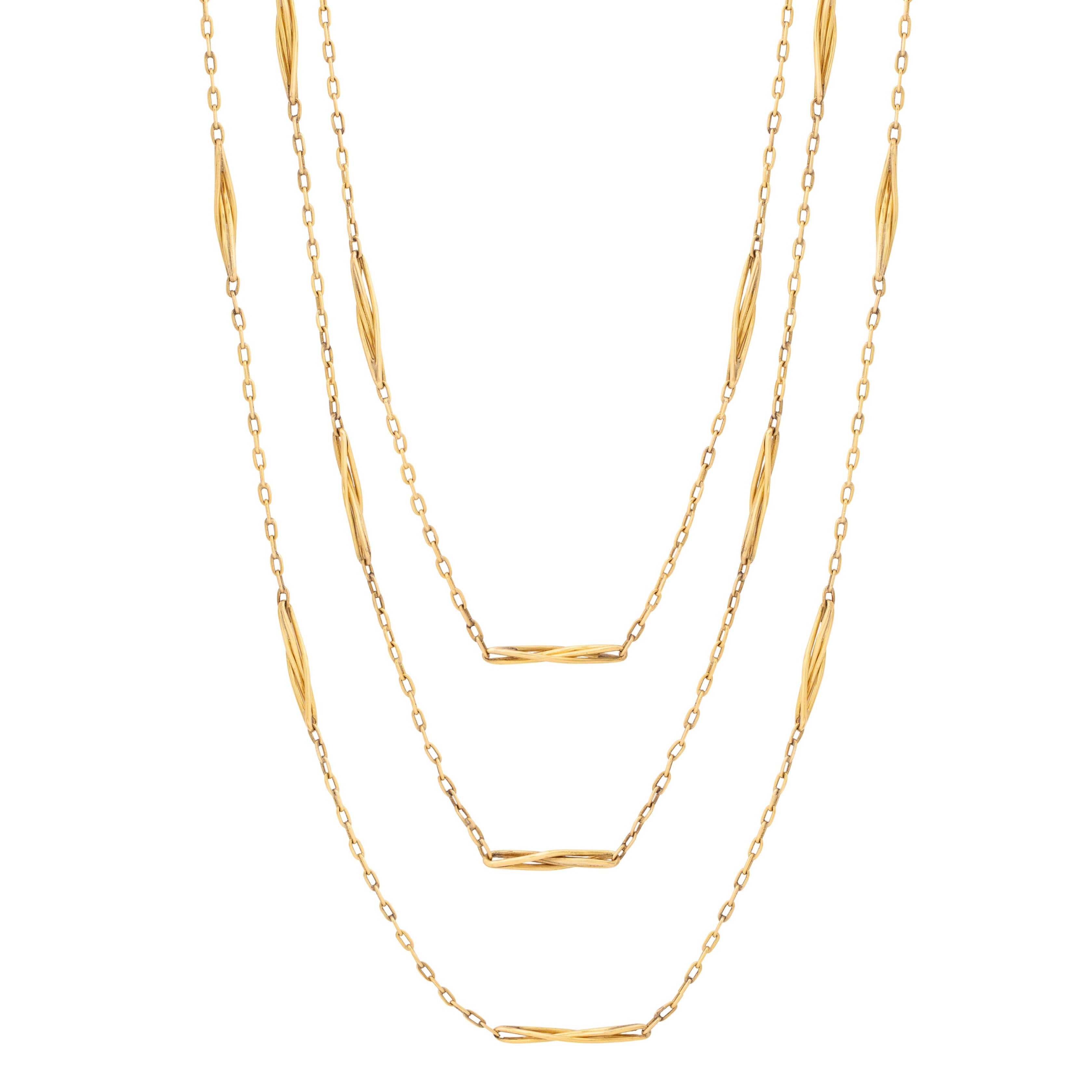 Fancy Link 62" 14k Gold Extra Long Chain Necklace