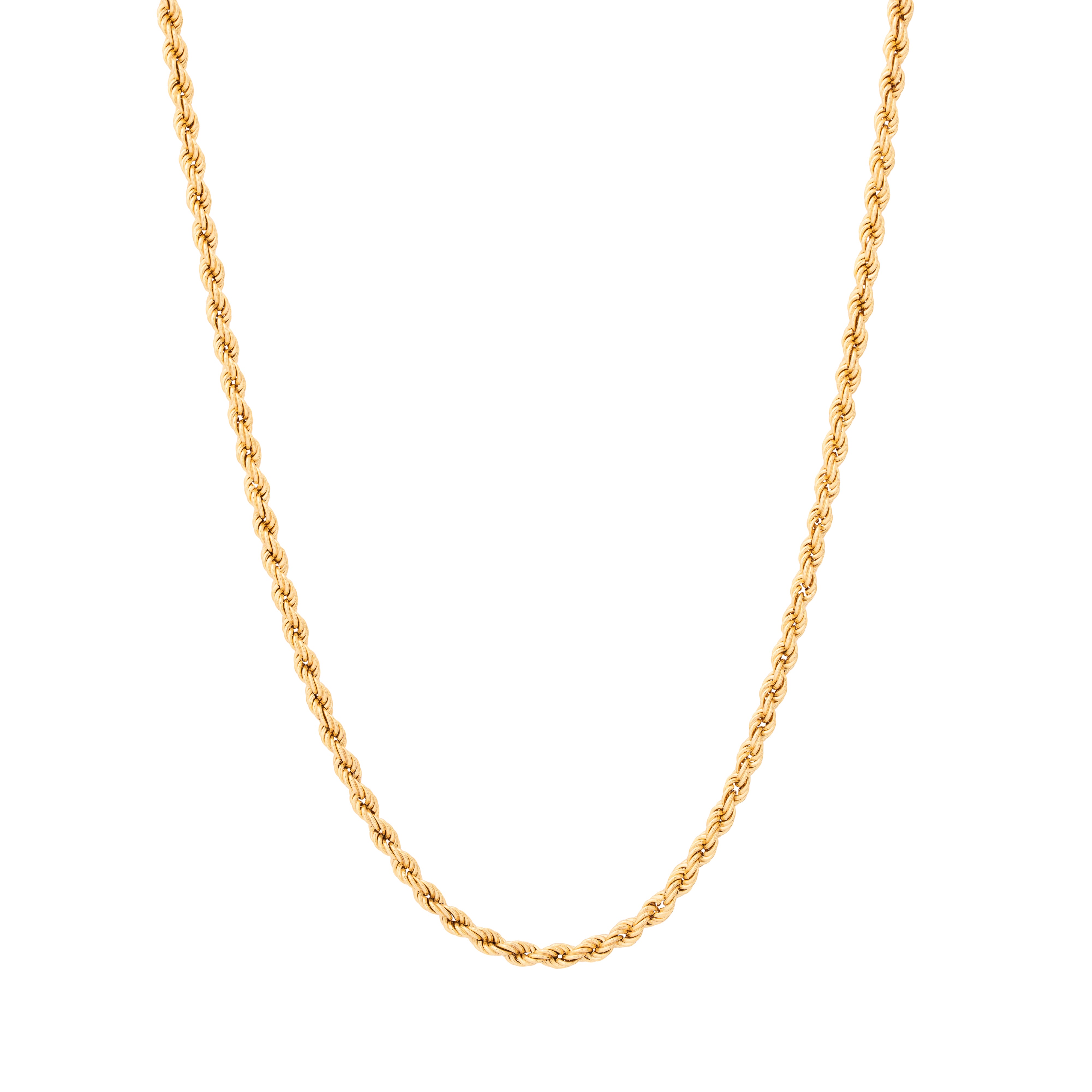 Roped 14k Gold 15" Chain Necklace