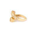 French Pink and Yellow Sapphire, Diamond, and 18k Gold Bypass Ring
