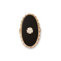 Large Onyx, Diamond, and 14k Gold Ring