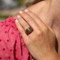 Ribbed 14k Gold Dome Ring
