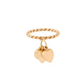Triple Heart 14k Gold Charm Ring
