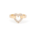 Diamond Open Heart and 14k Gold Ring