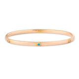 Turquoise and Pearl 14k Gold Bangle Bracelet