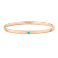 Turquoise and Pearl 14k Gold Bangle Bracelet