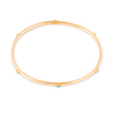 Turquoise and Pearl 14k Gold Bangle Bracelet
