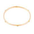 Turquoise and Pearl 14k Gold Bangle Bracelet