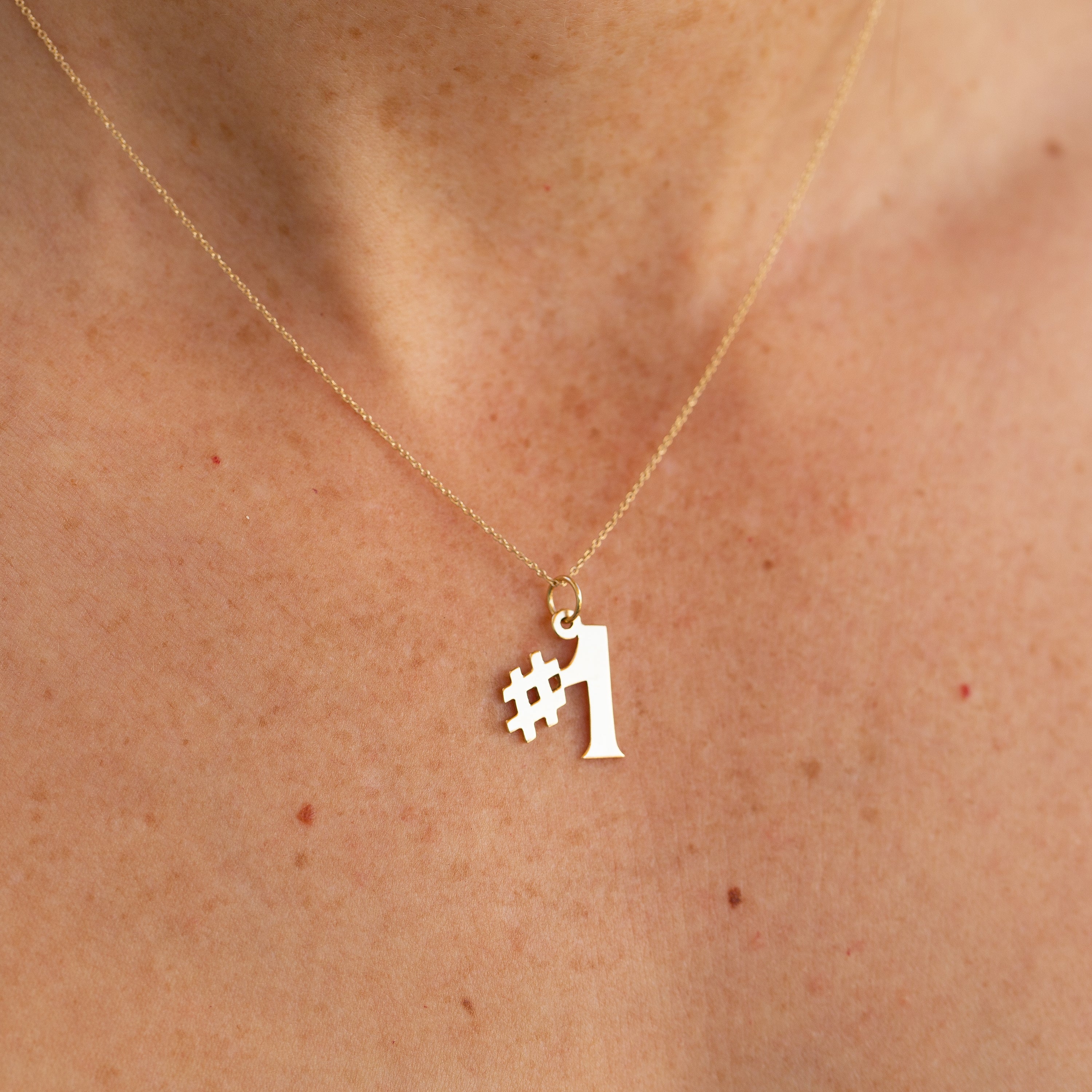 14K Yellow Gold #1 Charm