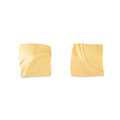 Textured Square 14k Gold Stud Earrings