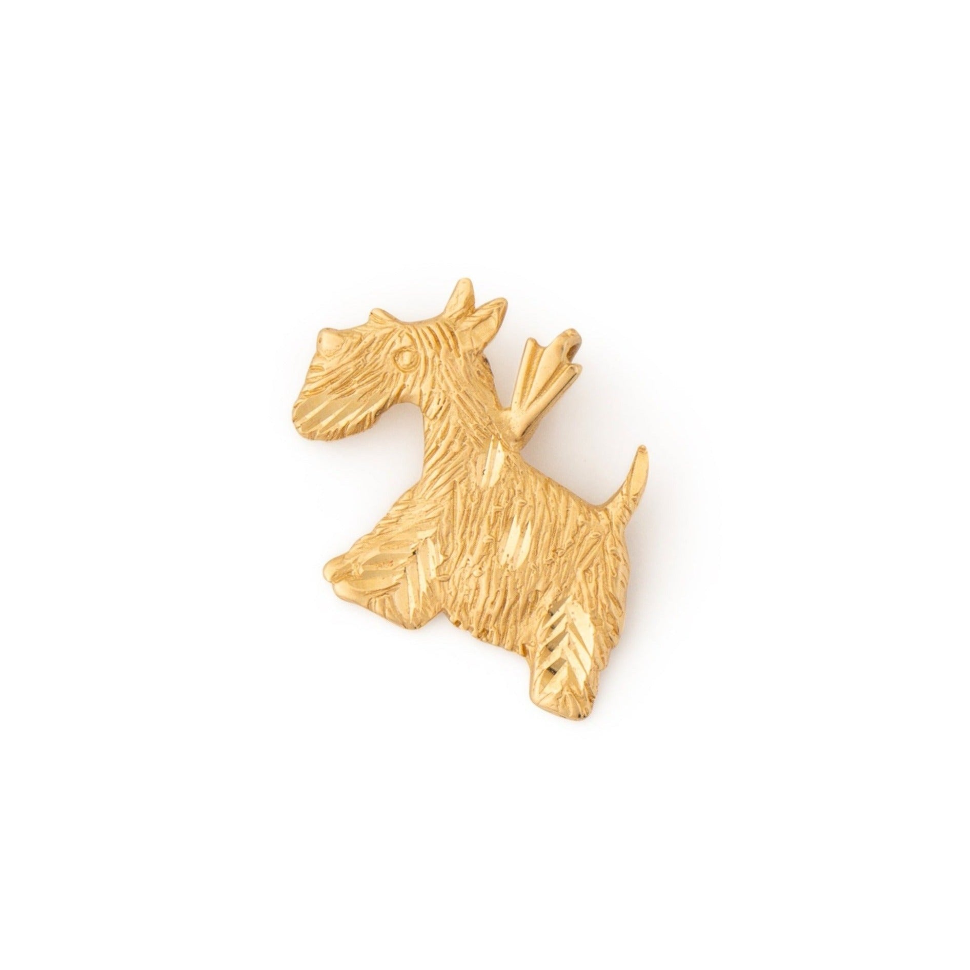 Scottie Dog 14K Gold Flat Charm