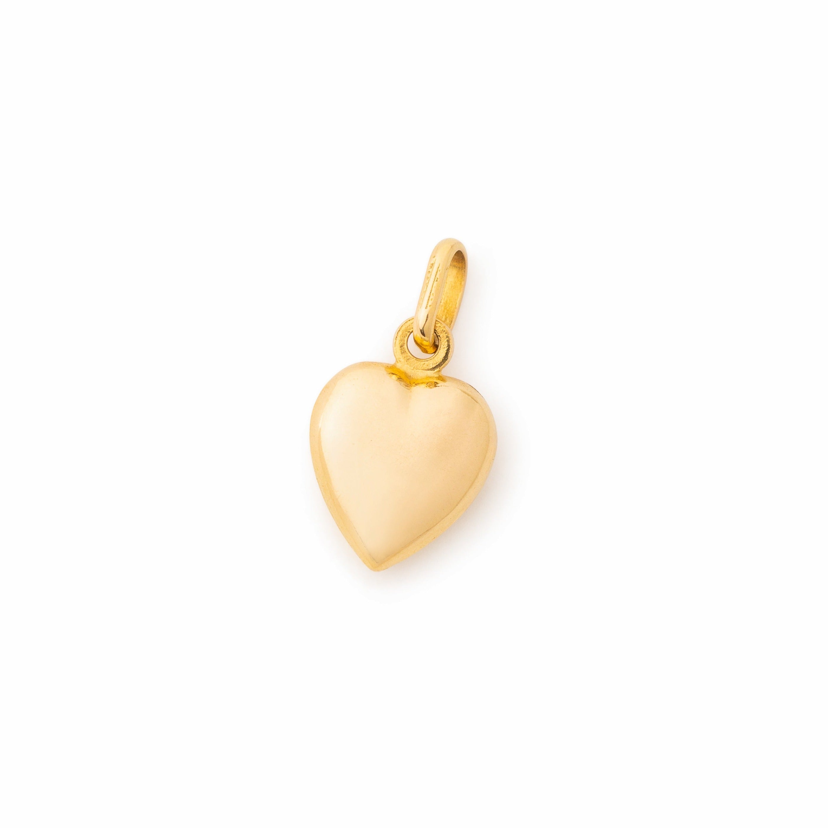 Puffy 14k Gold Heart Charm