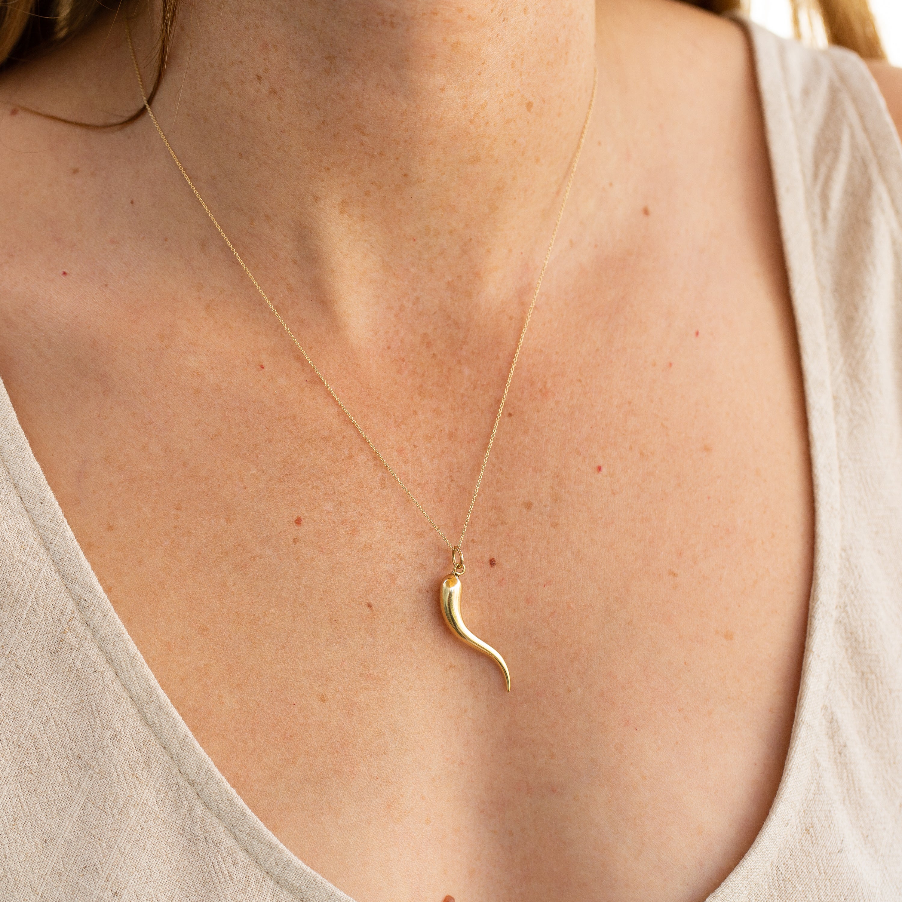 Cornicello 14K Gold Charm