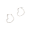 Heart-Shaped 14k White Gold Hoops