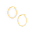 Italian 14k Gold Oval Hoops