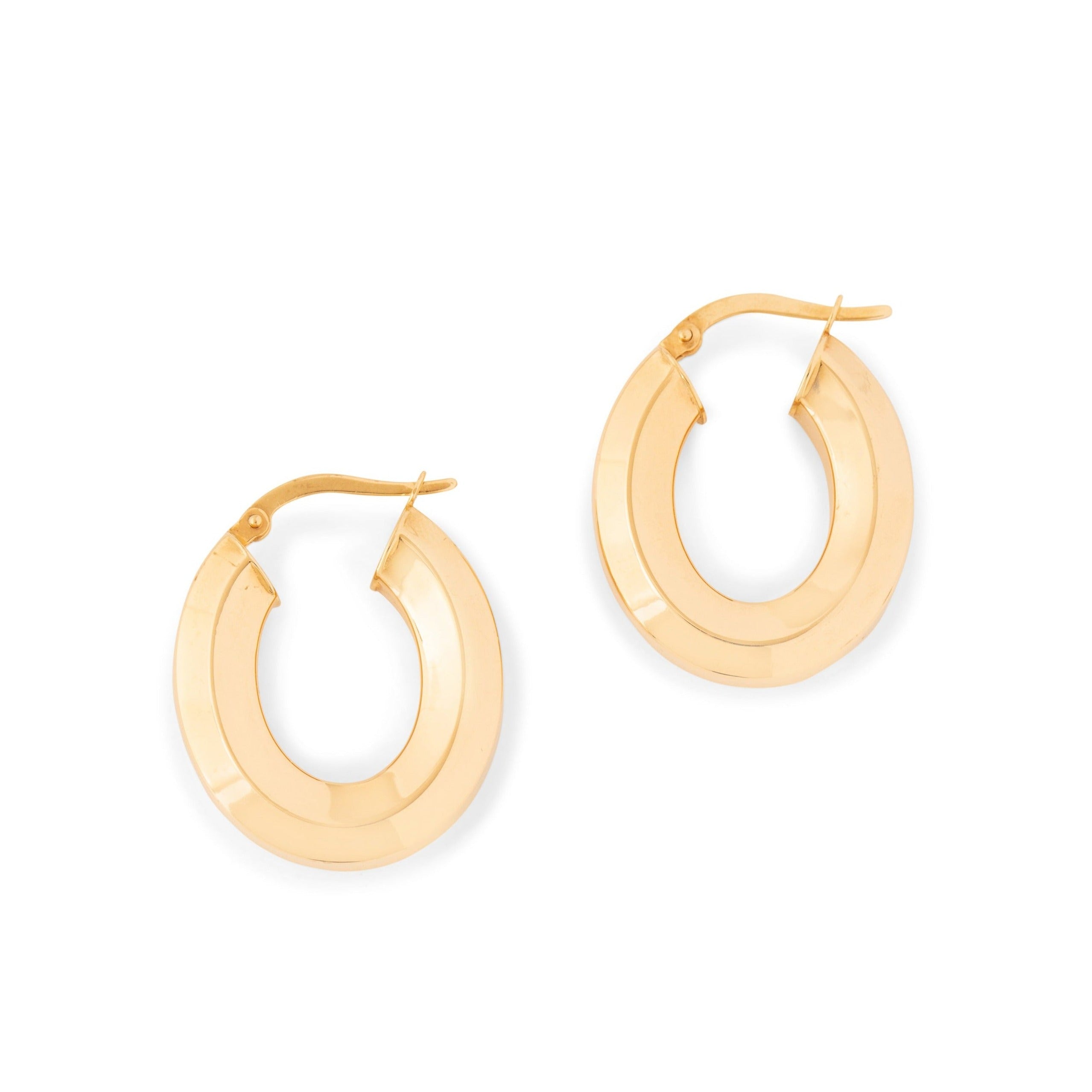 Edged 14k Gold Hoop Earrings