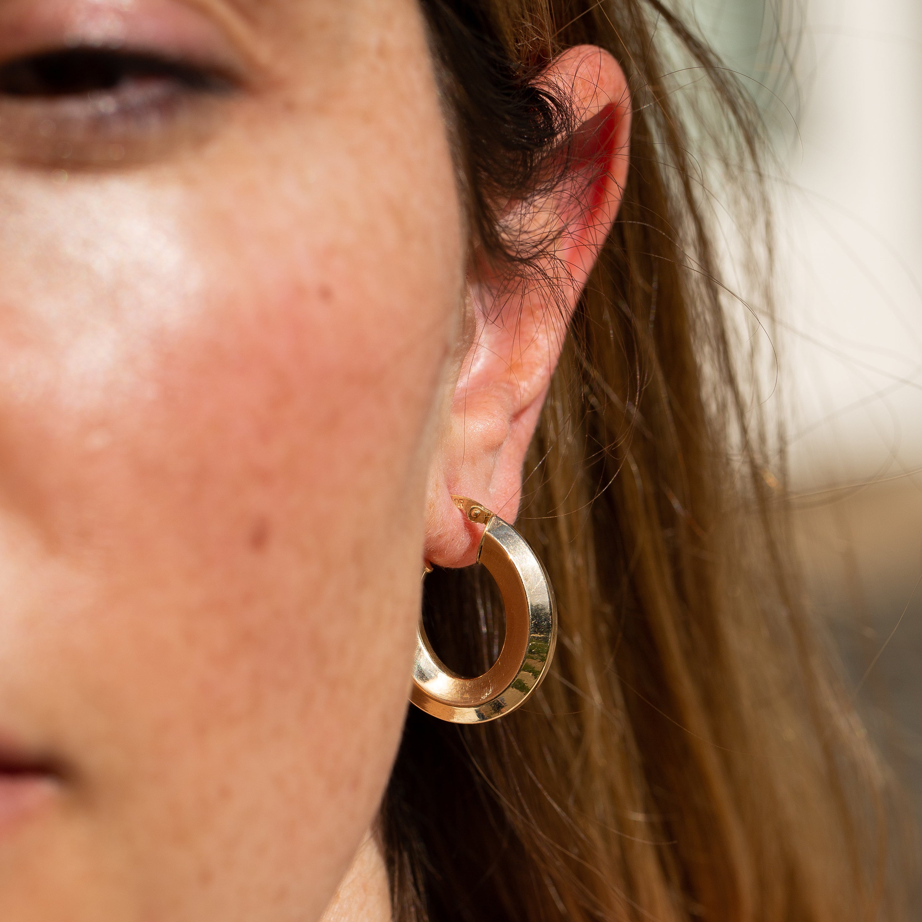 Edged 14k Gold Hoop Earrings