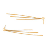 Three Strand Long 14k Gold Earrings