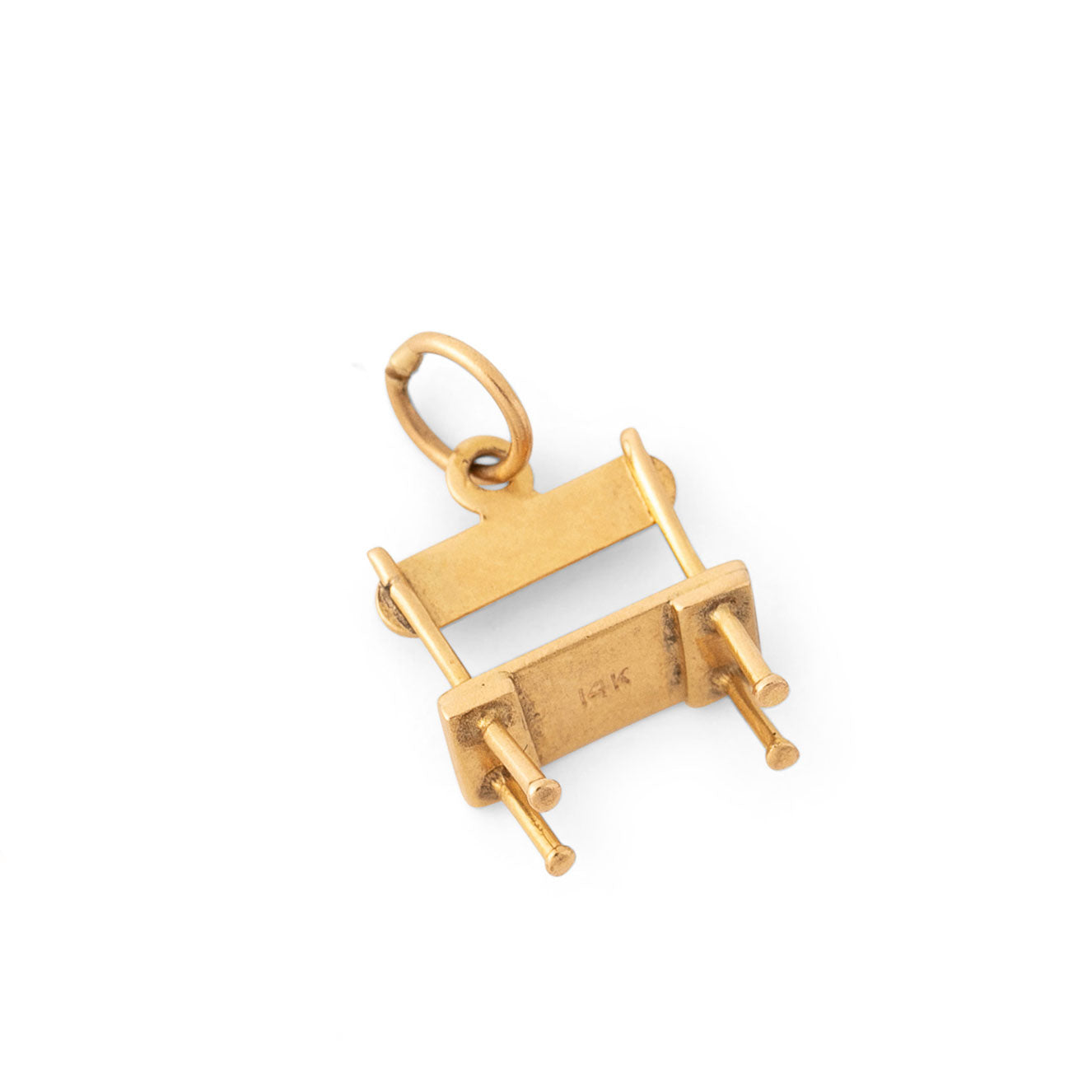 Lover's Bench 14k Yellow Gold and Enamel Charm